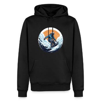 Snowboard ou ski puis après-ski - Sweat à capuche Premium bio Homme - noir - Devant - Nico (187cm)