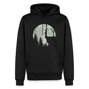 Skeleton Full Moon Grim Reaper - Männer Premium Bio Hoodie - Schwarz - Vorne - Nico (187cm)