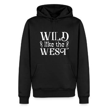 Wild wie der Westen - Männer Premium Bio Hoodie - Schwarz - Vorne - Nico (187cm)