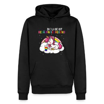 Die Lage ist besäufniserregend Einhorn Party - Männer Premium Bio Hoodie - Schwarz - Vorne - Nico (187cm)