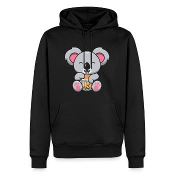 Bubble Milk Tea Koala Drinking Boba Milk Tea - Männer Premium Bio Hoodie - Schwarz - Vorne - Nico (187cm)