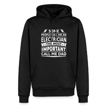 Manche nennen mich einen Elektriker - Männer Premium Bio Hoodie - Schwarz - Vorne - Nico (187cm)