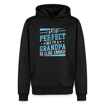 Je ne suis pas parfait mais je suis un grand-père si proche - Sweat à capuche Premium bio Homme - noir - Devant - Nico (187cm)