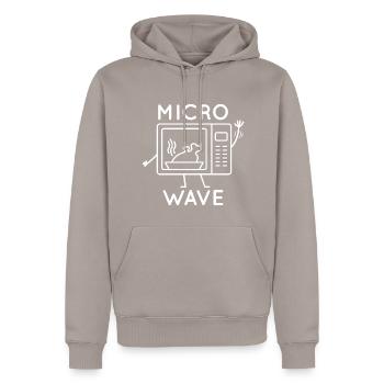 Micro Wave - Men’s Premium Organic Hoodie - taupe - Front - Nico (187cm)