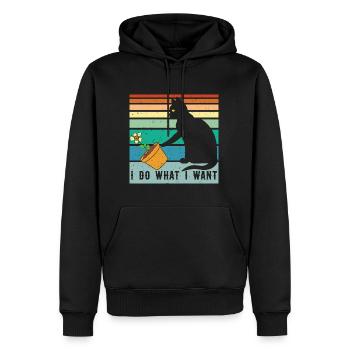 Cat I Do What I Want Cat Gift Cat Mom Cat - Men’s Premium Organic Hoodie - black - Front - Nico (187cm)