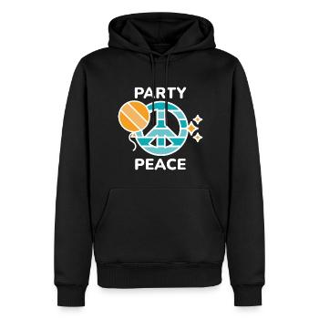 Party Frieden - Männer Premium Bio Hoodie - Schwarz - Vorne - Nico (187cm)