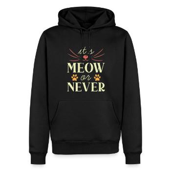 C’est miaulé ou jamais - Sweat à capuche Premium bio Homme - noir - Devant - Nico (187cm)