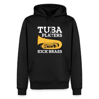 Les joueurs de tuba donnent un coup de pied aux cuivres - Sweat à capuche Premium bio Homme - noir - Devant - Nico (187cm)