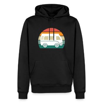 Retro Wohnmobil - Männer Premium Bio Hoodie - Schwarz - Vorne - Nico (187cm)
