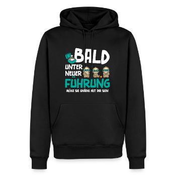 Bald unter neuer Führung - Männer Premium Bio Hoodie - Schwarz - Vorne - Nico (187cm)