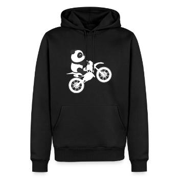 Panda Riding Motocross - Männer Premium Bio Hoodie - Schwarz - Vorne - Nico (187cm)