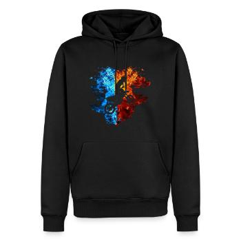 Motocross Feuer Flammen Motocrossfahrer Motorrad - Männer Premium Bio Hoodie - Schwarz - Vorne - Nico (187cm)