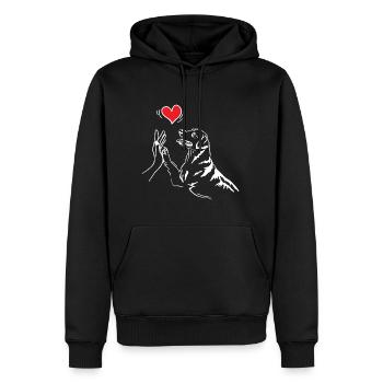 Labrador Funny Dog Gift Master Mistress - Sweat à capuche Premium bio Homme - noir - Devant - Nico (187cm)