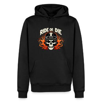 Fidélité sur Deux Roues Ride or Die Biker - Sweat à capuche Premium bio Homme - noir - Devant - Nico (187cm)