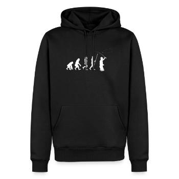 Angler - Men’s Premium Organic Hoodie - black - Front - Nico (187cm)
