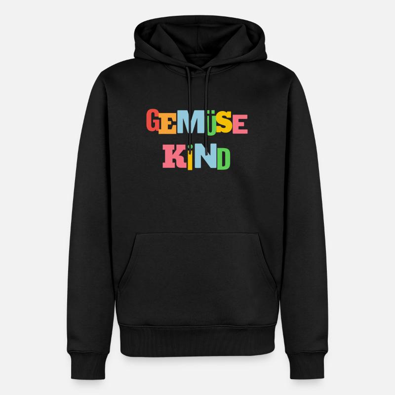 gemüse kind, bunt - Männer Premium Bio Hoodie - Schwarz