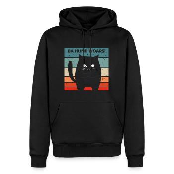 Da Hund Woars Mundart lustige Katze - Männer Premium Bio Hoodie - Schwarz - Vorne - Nico (187cm)