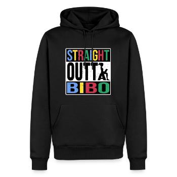 bibliotek lesen lesestunde buch fibel ebook bibo - Männer Premium Bio Hoodie - Schwarz - Vorne - Nico (187cm)