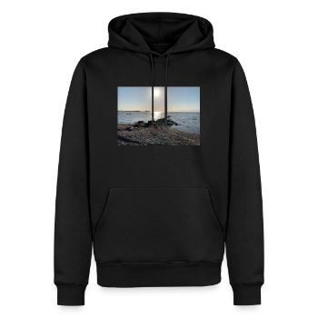 Baltic Sea with sun - Men’s Premium Organic Hoodie - black - Front - Nico (187cm)