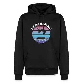Le trampoline Sky is No Limit - Sweat à capuche Premium bio Homme - noir - Devant - Nico (187cm)