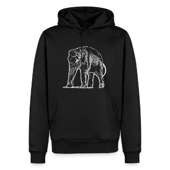 Elefant Baby weiß - Männer Premium Bio Hoodie - Schwarz - Vorne - Nico (187cm)