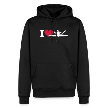 Kanupolo - Männer Premium Bio Hoodie - Schwarz - Vorne - Nico (187cm)