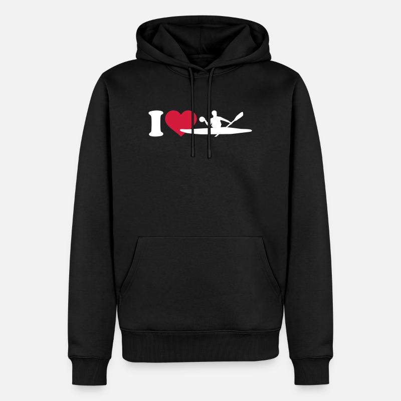 canoë Polo - Sweat à capuche Premium bio Homme - noir