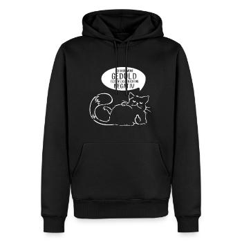 Ich habe meine Geduld testen lassen bin negativ - Männer Premium Bio Hoodie - Schwarz - Vorne - Nico (187cm)