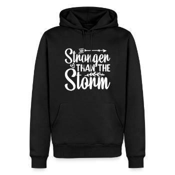 Stronger Than The Storm - Männer Premium Bio Hoodie - Schwarz - Vorne - Nico (187cm)