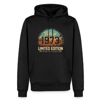 1973 Jahrgang Vintage Retro GeburtstagGeschenk - Männer Premium Bio Hoodie - Schwarz - Vorne - Nico (187cm)