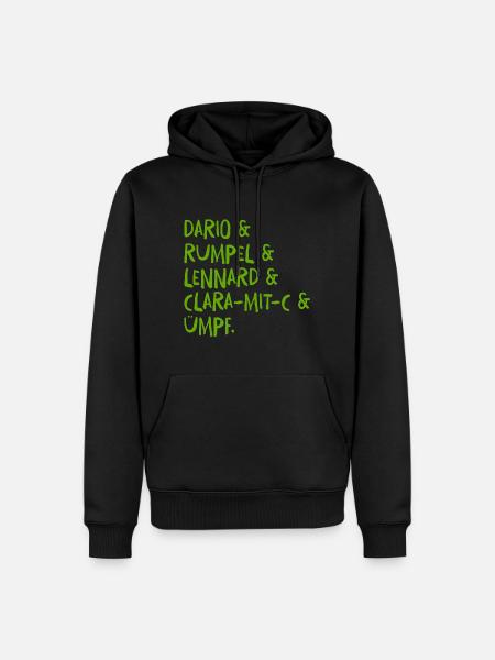 KoboldKroniken Main characters Green Writing - Men’s Premium Organic Hoodie - black