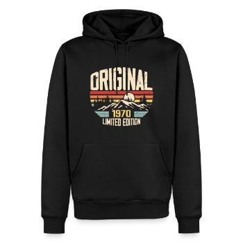 Nostalgic 1970 Birthday Present 1970 - Men’s Premium Organic Hoodie - black - Front - Nico (187cm)