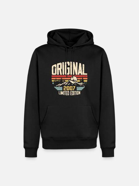 Nostalgisk 2007 fødselsdagsgave 2007 - Herre Premium økologisk hoodie - sort