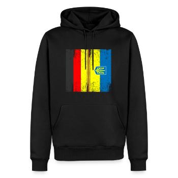 Deutsch Ukraine Flagge Ukraine Deutschland - Männer Premium Bio Hoodie - Schwarz - Vorne - Nico (187cm)