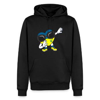 Ukraine Tamponnant Coeur Drapeau Ukraine Paix - Sweat à capuche Premium bio Homme - noir - Devant - Nico (187cm)