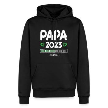 Papa 2023 Loading - Men’s Premium Organic Hoodie - black - Front - Nico (187cm)