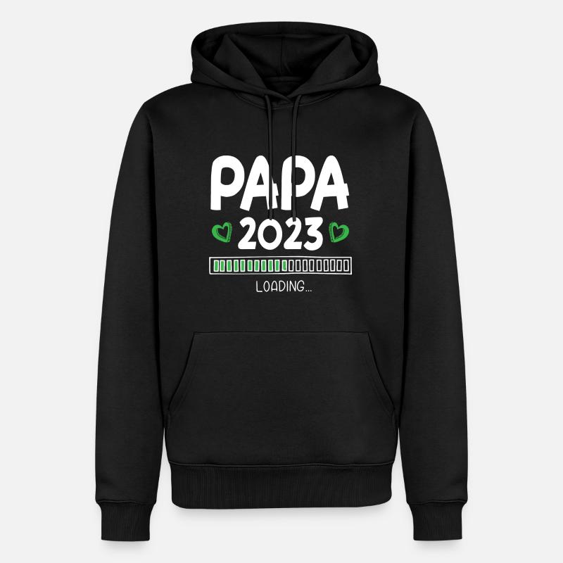 Papa 2023 Loading - Männer Premium Bio Hoodie - Schwarz