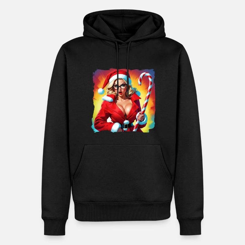 Weihnachtsfrau - Männer Premium Bio Hoodie - Schwarz