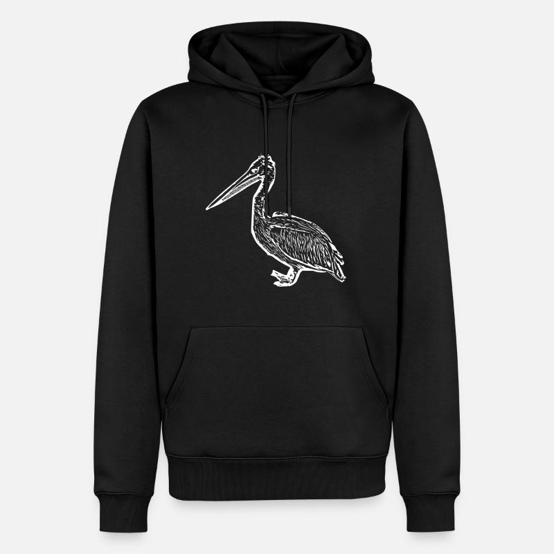 Pélicans Oiseaux Oiseaux Pelecanus - Sweat à capuche Premium bio Homme - noir