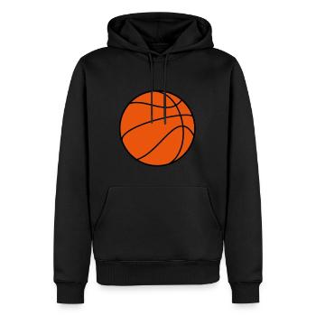 Balle de basket-ball à trois Panier Dunk Korbleger - Sweat à capuche Premium bio Homme - noir - Devant - Nico (187cm)