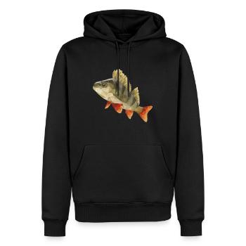 Polygone de pêche de perche - Sweat à capuche Premium bio Homme - noir - Devant - Nico (187cm)