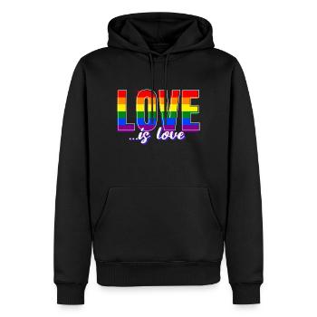 L'amour est l'amour cadeau de chemise rétro LGBTQ - Sweat à capuche Premium bio Homme - noir - Devant - Nico (187cm)