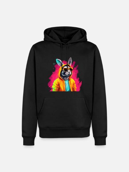 Konijn Konijn Zonnebril Kleurrijke - Mannen Premium Bio hoodie - zwart