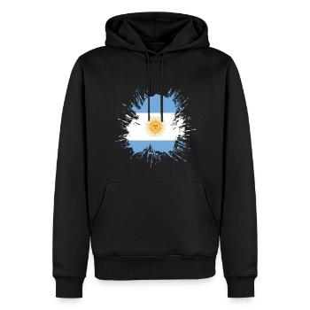 Argentinien Fahne Südamerika Argentinische Flagge - Männer Premium Bio Hoodie - Schwarz - Vorne - Nico (187cm)