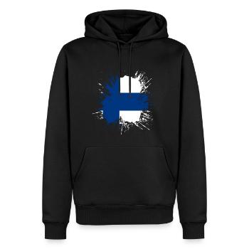 Finland Flag Suomi Finnish Flag Used Look - Men’s Premium Organic Hoodie - black - Front - Nico (187cm)