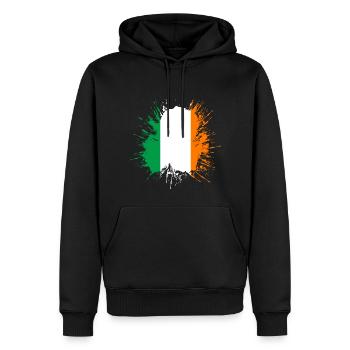 Drapeau de l'Irlande Drapeau irlandais vintage Dublin - Sweat à capuche Premium bio Homme - noir - Devant - Nico (187cm)