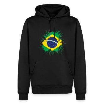 Brasilien Flagge Brasilianische Fahne Südamerika - Männer Premium Bio Hoodie - Schwarz - Vorne - Nico (187cm)