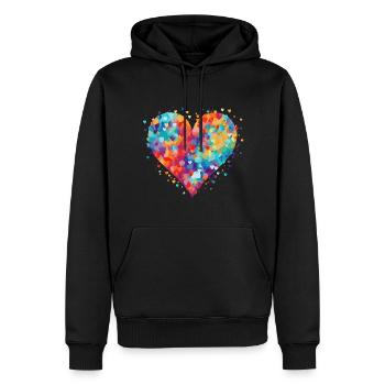 Köln Karneval Alaaf Jeck Party Konfetti Herz - Männer Premium Bio Hoodie - Schwarz - Vorne - Nico (187cm)