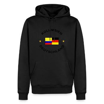 Colombia and Germany Flag - Men’s Premium Organic Hoodie - black - Front - Nico (187cm)