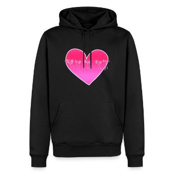 herz schleifen rosa symbol liebe - Männer Premium Bio Hoodie - Schwarz - Vorne - Nico (187cm)